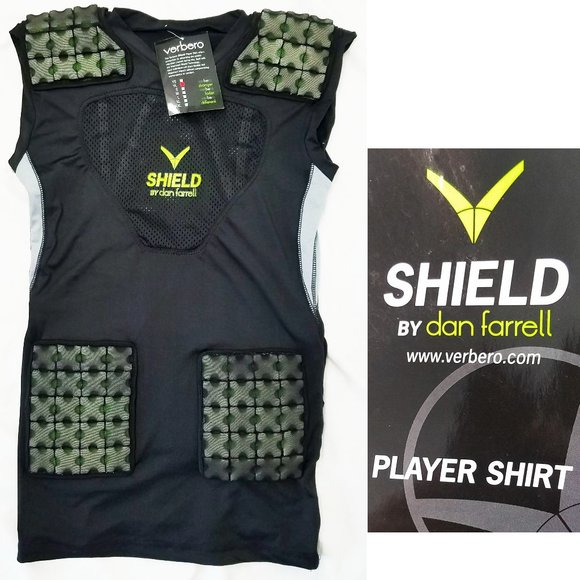 Verbero Shield Padded Hockey Black  Shirt Dan Farrell Sleeveless Player YL NWT - Picture 1 of 7
